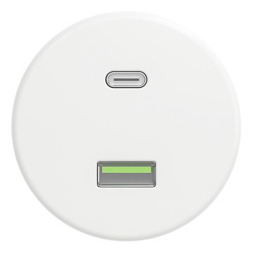 Kliklap - Ρετρό πρίζα USB A+C χωρίς πλαίσιο, λευκό σαν χιόνι