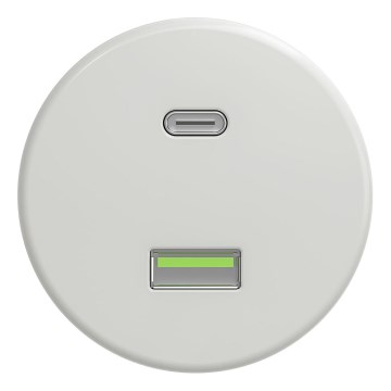 Kliklap - Ρετρό πρίζα USB A+C χωρίς πλαίσιο, κεραμική σε λευκό
