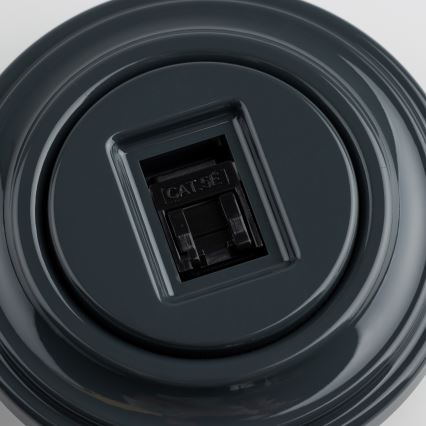 Kliklap - Ρετρό πρίζα δικτύου με πλαίσιο ανθρακί