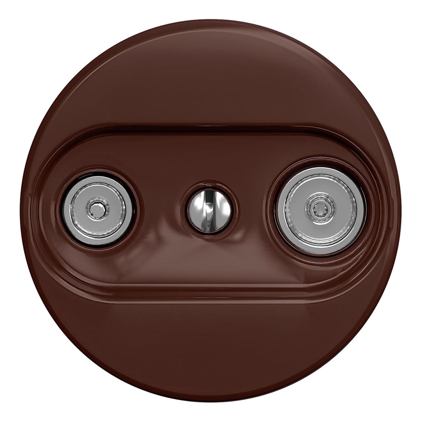 Kliklap - Ρετρό τηλεοπτική πρίζα TV+R (τελική) χωρίς πλαίσιο καφέ