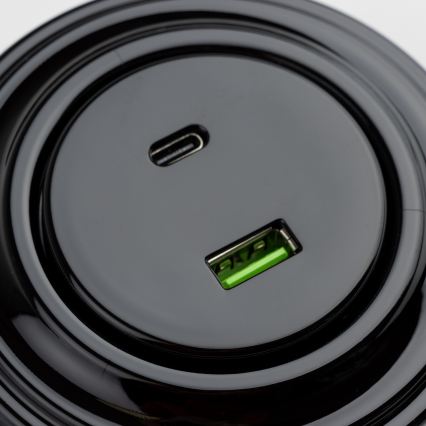 Kliklap - Ρετρό USB πρίζα A+C με πλαίσιο, μαύρη