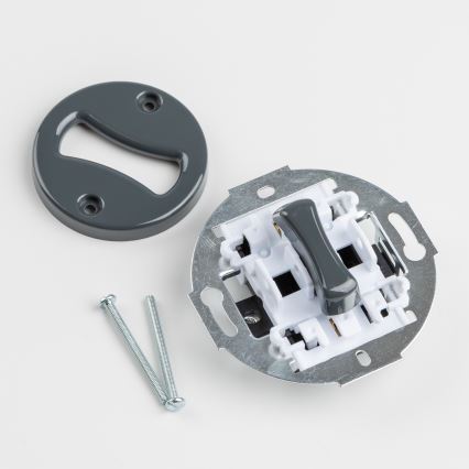 Kliklap - Ρετρό διακόπτης κλιμακοστασίου με πλαίσιο αρ. 6, ανθρακί