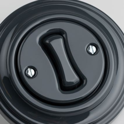 Kliklap - Ρετρό διακόπτης κλιμακοστασίου με πλαίσιο αρ. 6, ανθρακί