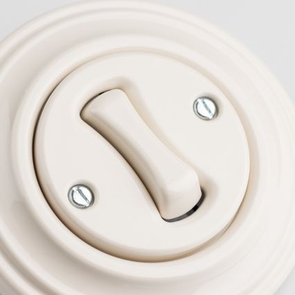 Kliklap - Ρετρό διακόπτης σκάλας με πλαίσιο αρ. 6 μπεζ