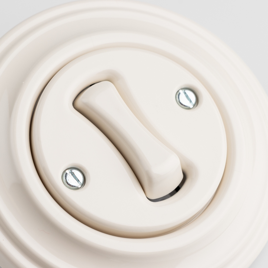 Kliklap - Ρετρό διακόπτης σκάλας με πλαίσιο αρ. 6 μπεζ