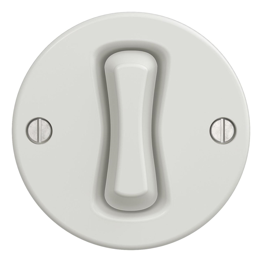 Kliklap - Ρετρό διακόπτης σκάλας χωρίς πλαίσιο αρ. 6 λευκός