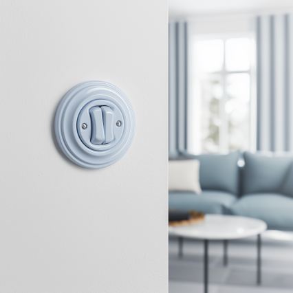 Kliklap - Ρετρό διπλό κουμπί με πλαίσιο, μπλε