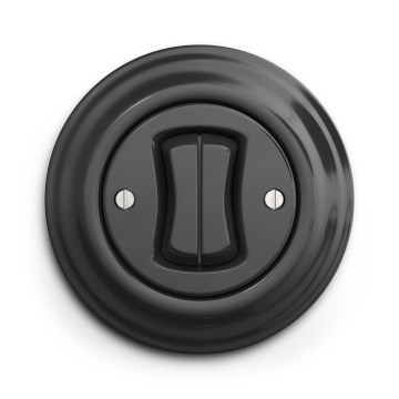 Kliklap - Ρετρό διπλός διακόπτης σκάλας με πλαίσιο αρ. 6+6 ανθρακί