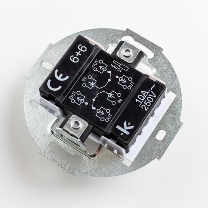 Kliklap - Ρετρό διπλός διακόπτης σκάλας χωρίς πλαίσιο αρ. 6+6 γκρι