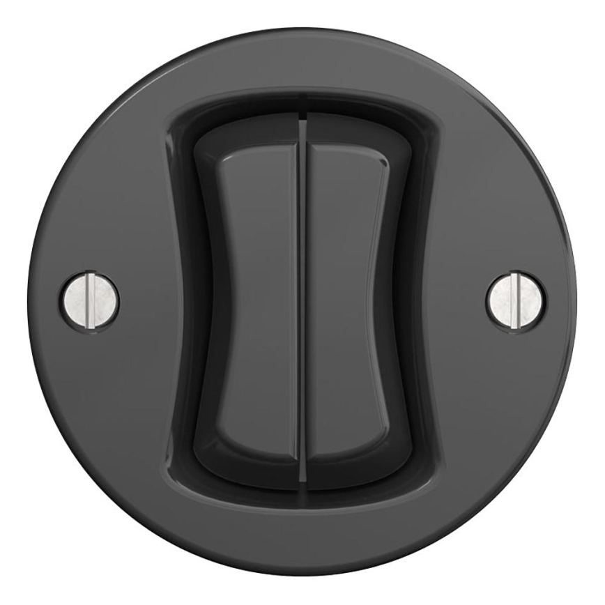 Kliklap - Ρετρό διπλός διακόπτης χωρίς πλαίσιο ανθρακί