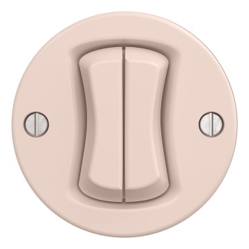 Kliklap - Ρετρό διπλός διακόπτης χωρίς πλαίσιο σε vintage ροζ απόχρωση