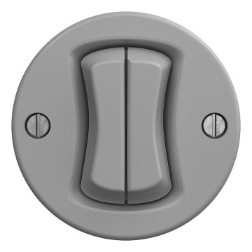 Kliklap - Ρετρό διπλός διακόπτης χωρίς πλαίσιο, γκρι