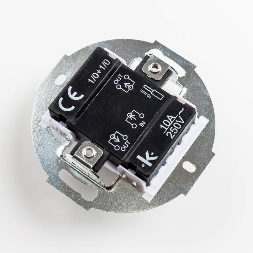 Kliklap - Ρετρό διπλός διακόπτης χωρίς πλαίσιο, γκρι