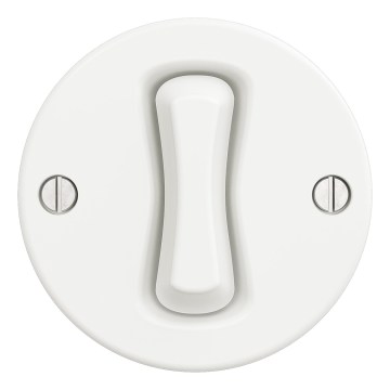 Kliklap - Ρετρό μονοπολικός διακόπτης χωρίς πλαίσιο αρ. 1 χιονόλευκος