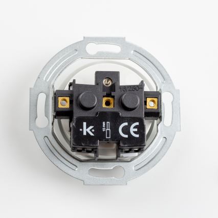 Kliklap - Ρετρό οικιακή πρίζα με πλαίσιο 230V χιονόλευκη