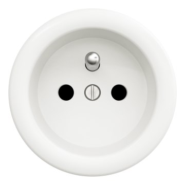 Kliklap - Ρετρό οικιακή πρίζα χωρίς πλαίσιο 230V σε χιονάτο λευκό