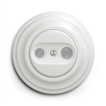 Kliklap - Ρετρό υποδοχή συνδρομητή TV+R (τερματική) με πλαίσιο σε λευκό χιονιού