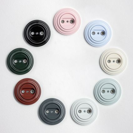 Kliklap - Ρετρό υποδοχή συνδρομητή TV+R (διάβαση σήματος) με κεραμικό πλαίσιο, λευκή