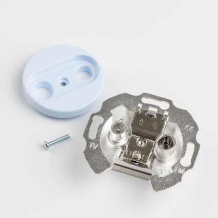 Kliklap - Ρετρό υποδοχή συνδρομητή TV+R (διάβαση σήματος) με μπλε πλαίσιο