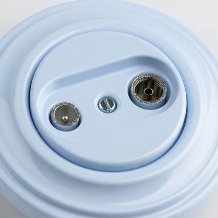 Kliklap - Ρετρό υποδοχή συνδρομητή TV+R (διάβαση σήματος) με μπλε πλαίσιο