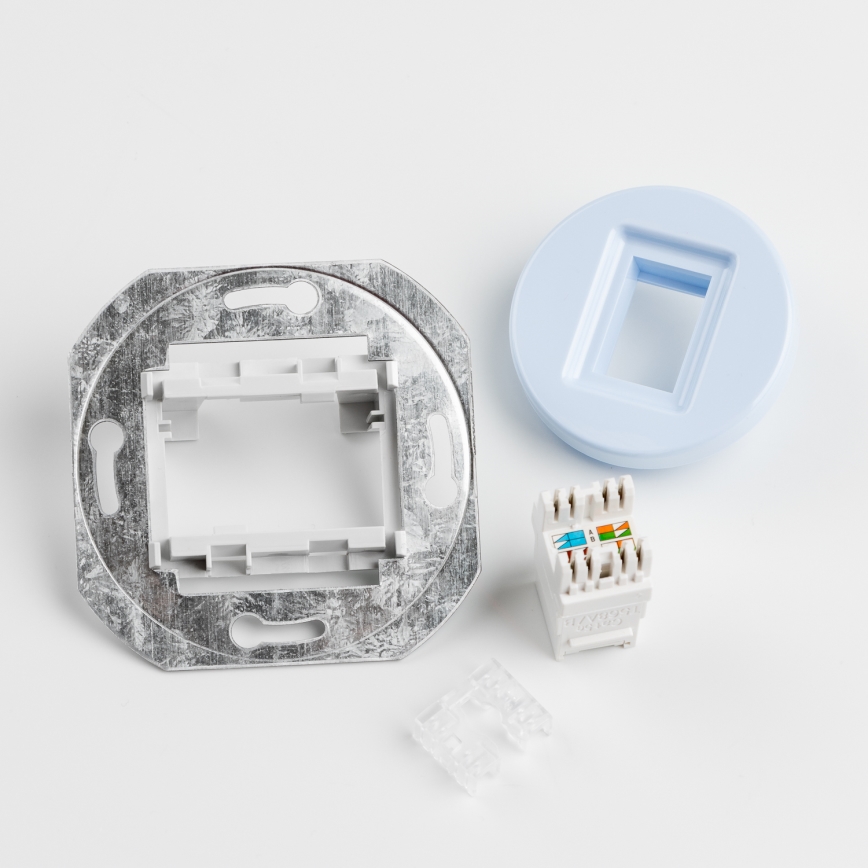 Kliklap - Ρετρό υποδοχή δικτύου με πλαίσιο, σε μπλε απόχρωση