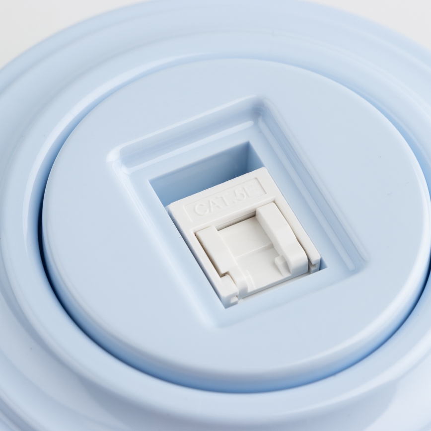 Kliklap - Ρετρό υποδοχή δικτύου με πλαίσιο, σε μπλε απόχρωση