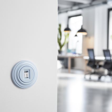 Kliklap - Ρετρό υποδοχή δικτύου με πλαίσιο, σε μπλε απόχρωση