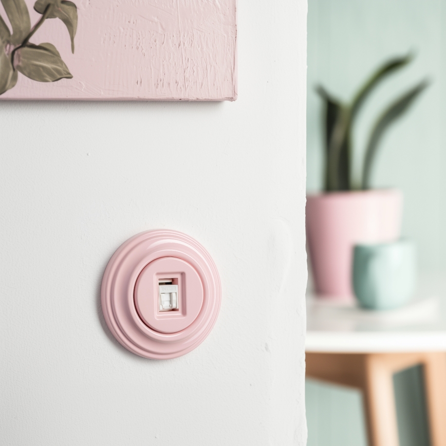 Kliklap - Ρετρό υποδοχή δεδομένων με πλαίσιο σε αντικέ ροζ