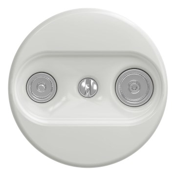 Kliklap - Retro λευκή κεραμική υποδοχή TV+R (τερματική) χωρίς πλαίσιο