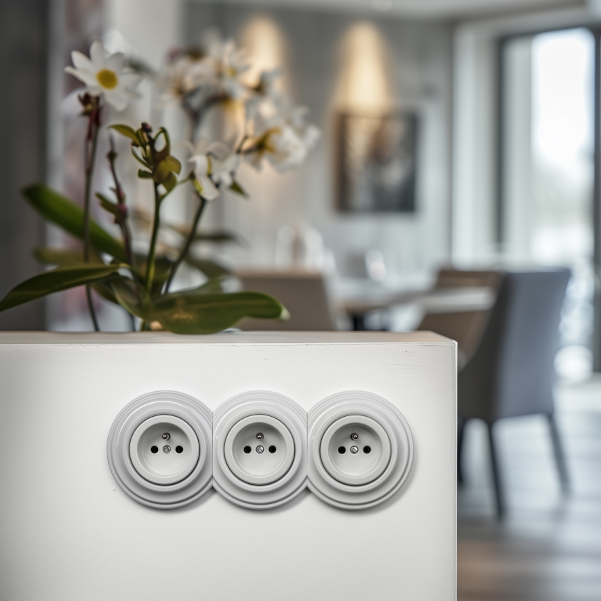 Kliklap - Retro κεντρικό κεραμικό πλαίσιο, λευκό