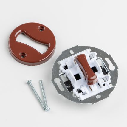 Kliklap - Retro σταυροδιακόπτης με πλαίσιο αρ. 7, καφέ