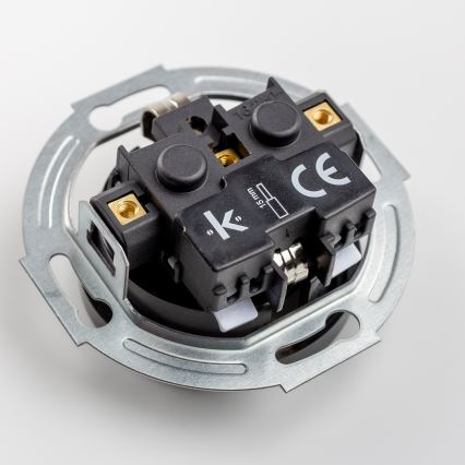 Kliklap - Τριπλή ρετρό επιτοίχια πρίζα SCHUKO 230V με πλαίσιο, μαύρη