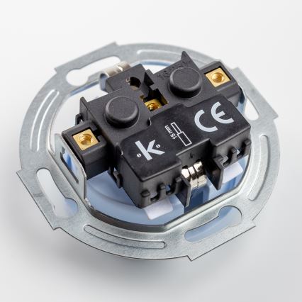 Kliklap - Τριπλή ρετρό οικιακή πρίζα τύπου SCHUKO 230V με πλαίσιο, μπλε