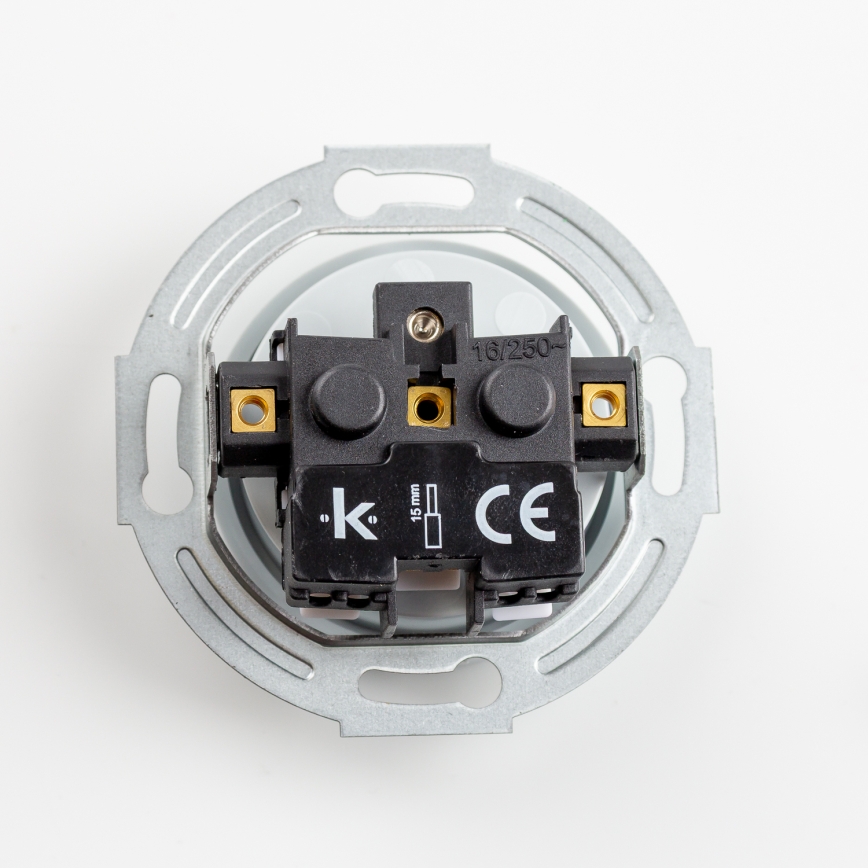 Kliklap - Τριπλή ρετρό οικιακή πρίζα με πλαίσιο 230V γκρι