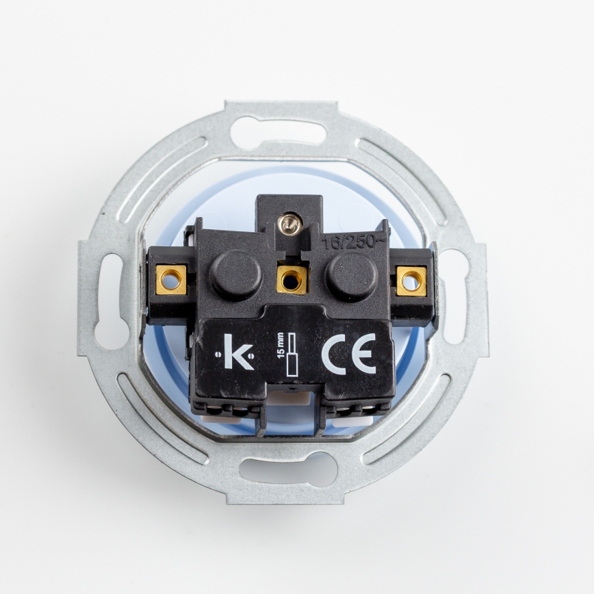 Kliklap - Τριπλή ρετρό οικιακή πρίζα με πλαίσιο, 230V, μπλε