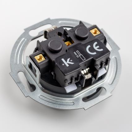 Kliklap - Τριπλή ρετρό οικιακή πρίζα με πλαίσιο SCHUKO 230V ανθρακί