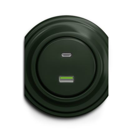 Kliklap - Vintage USB πρίζα A+C πράσινο