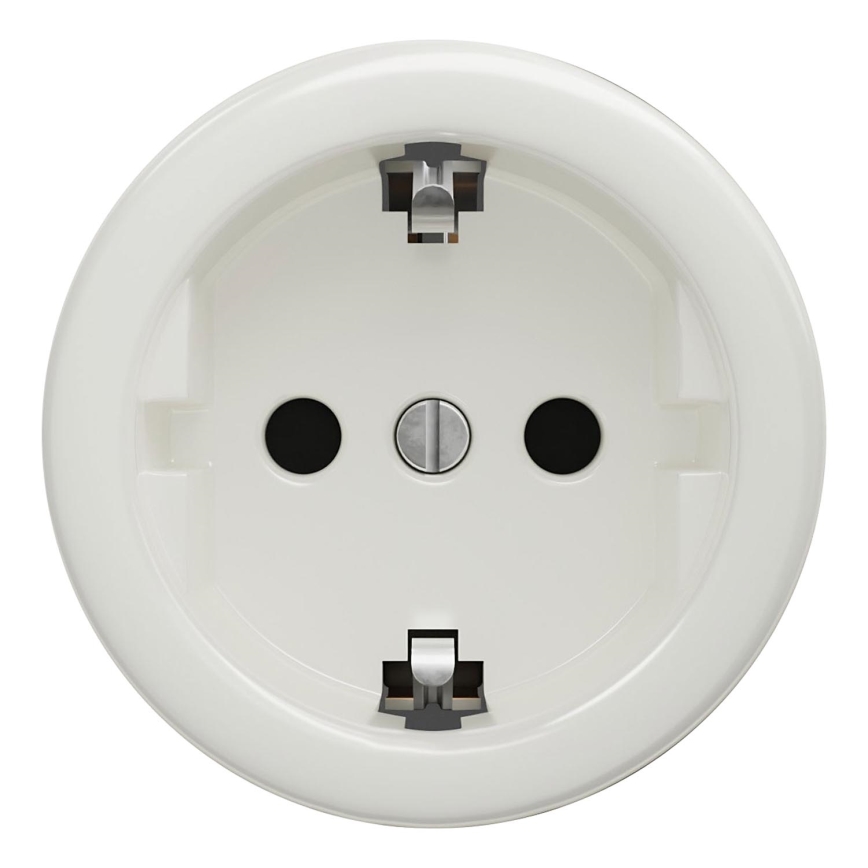 Kliklap - Vintage πρίζα χωρίς πλαίσιο SCHUKO 230V/16A λευκό