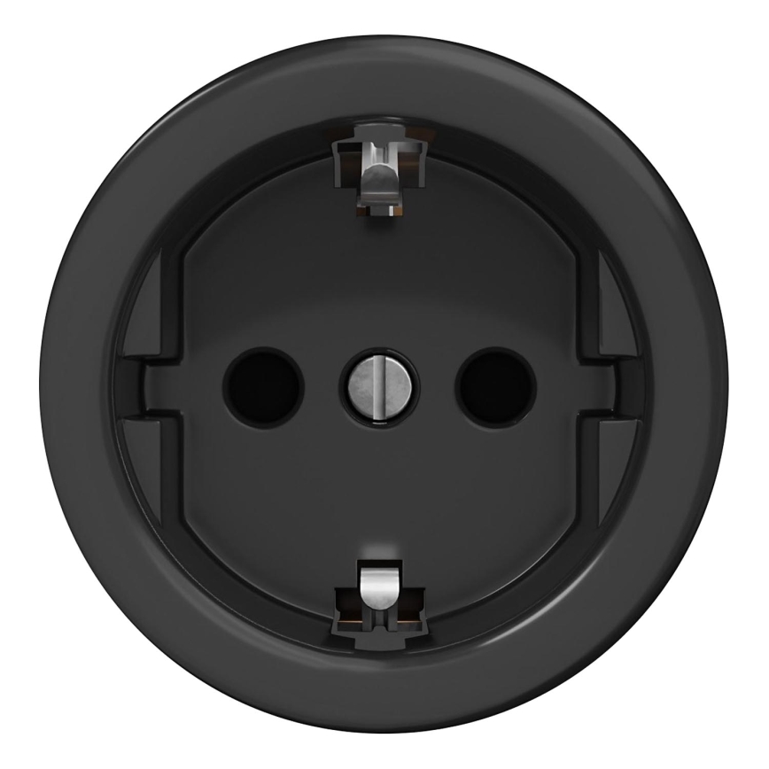 Kliklap - Vintage πρίζα χωρίς πλαίσιο SCHUKO 230V/16A μαύρο