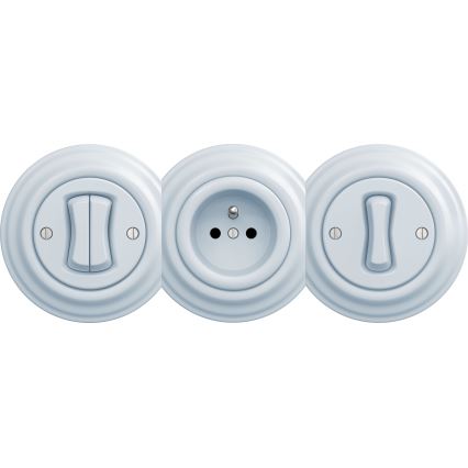 Kliklap - Vintage πρίζα χωρίς πλαίσιο SCHUKO 230V/16A μπλε
