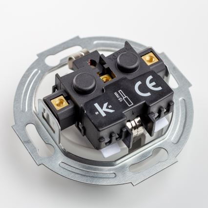 Kliklap - Διπλή ρετρό οικιακή πρίζα με πλαίσιο SCHUKO 230V, χιόνι-λευκή