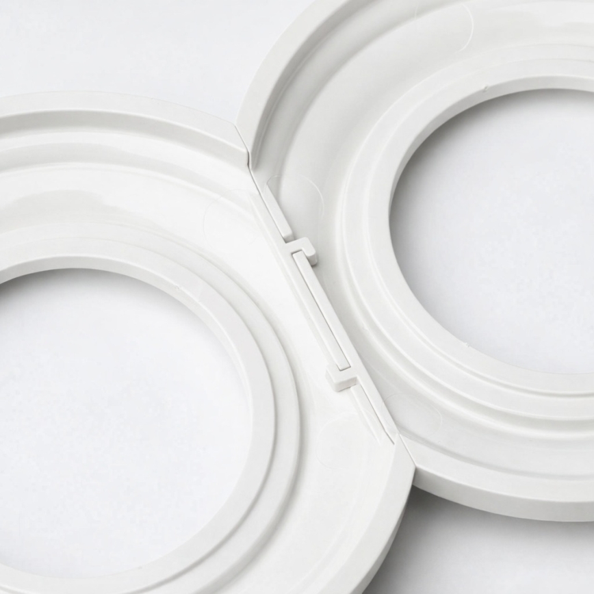 Kliklap - Διπλή ρετρό οικιακή πρίζα με πλαίσιο SCHUKO 230V, χιόνι-λευκή