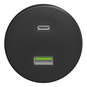 Kliklap - Ρετρό USB πρίζα A+C χωρίς πλαίσιο ανθρακί