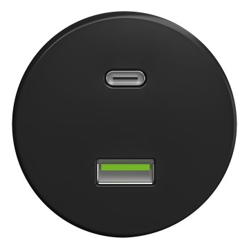 Kliklap - Ρετρό USB πρίζα A+C χωρίς πλαίσιο μαύρη