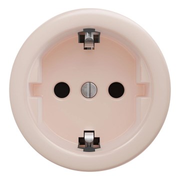 Kliklap - Ρετρό οικιακή πρίζα SCHUKO χωρίς πλαίσιο 230V/16A, σε παλ ροζ