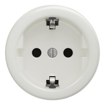 Kliklap - Ρετρό οικιακή πρίζα χωρίς πλαίσιο SCHUKO 230V/16A λευκή