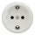 Kliklap - Ρετρό οικιακή πρίζα χωρίς πλαίσιο SCHUKO 230V/16A λευκή