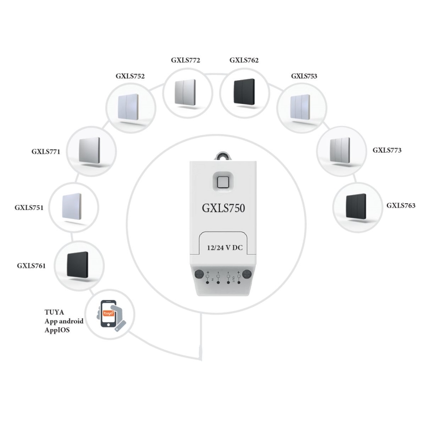 Κινητικός ασύρματος διακόπτης 2P IP67 ασημί