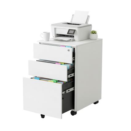 Κινητή συρταριέρα γραφείου SECURIO, λευκή