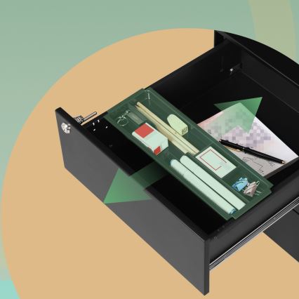 Κινητή συρταριέρα γραφείου SECURIO, μαύρη